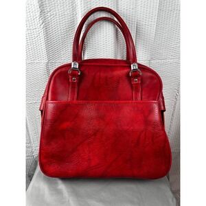Vintage American Tourister Escort Carry on‎ Luggage Bag Red Faux Leather Nice